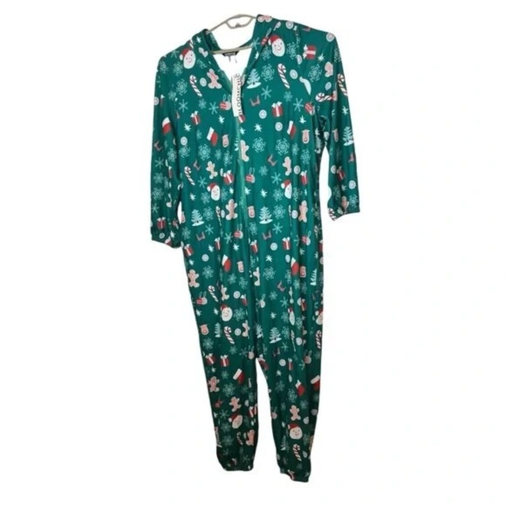 Bloomchic Green‎ Christmas Holiday Hooded One-Piece Bodysuit Size 18 20 New